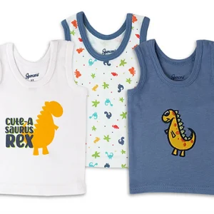372B/3 - 3pc/pk Baby Dinos Sleeveless Shirts
