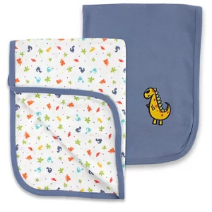 255B/2 - 2pc/pk Baby Dinos Cotton Blankets